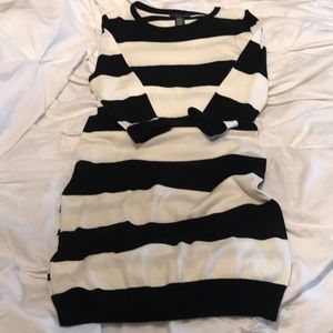 Black and White striped dress